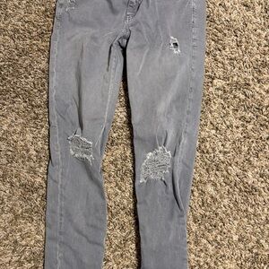 American Eagle Outfitters Distressed Gray Skinny Jeans